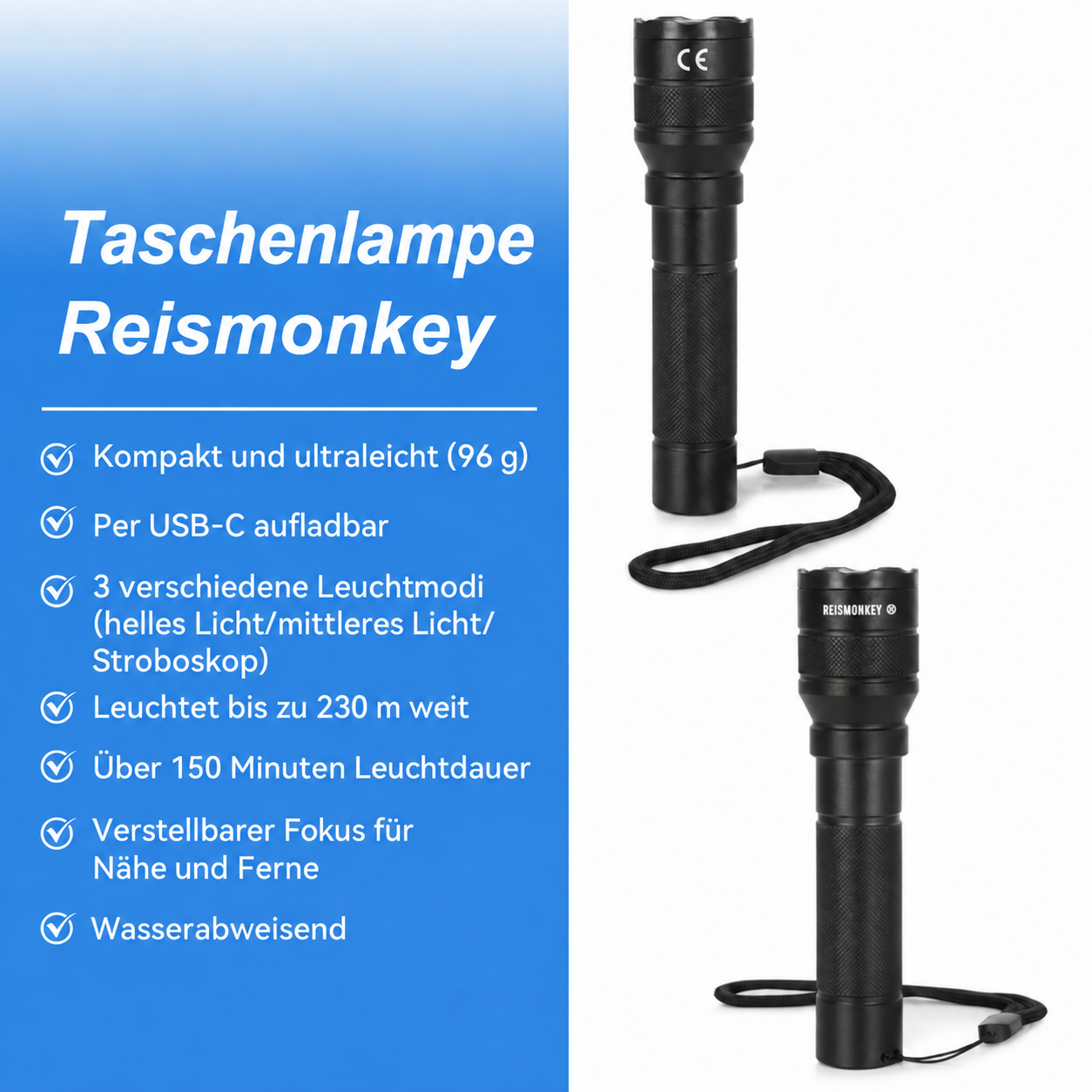 Taschenlampe Reismonkey