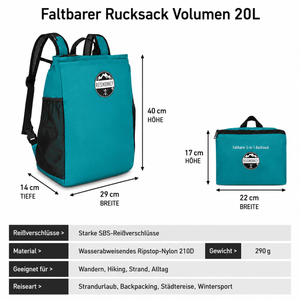 Faltbarer Rucksack 2-in-1 Reismonkey